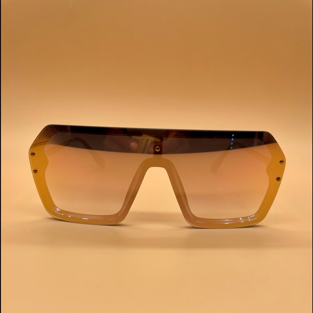 Jim Halo Oversized Shield Sunglasses Gradient Lens Rimless Glasses Men’s Women’s